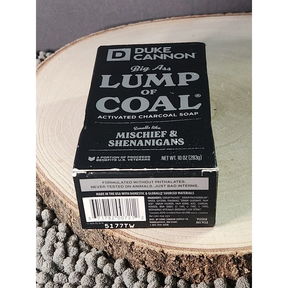 NEW Duke Cannon Big A**‎ Lump of Coal 10oz Activated Charcoal Bar Soap